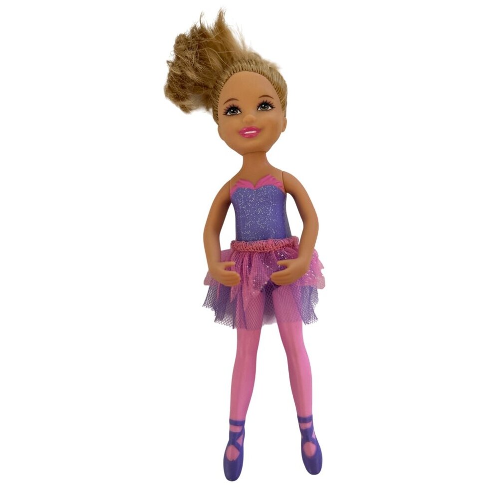 Barbie 2012 Chelsea Doll Ballerina In The Pink Shoes Purple Dress & Ballet Flats